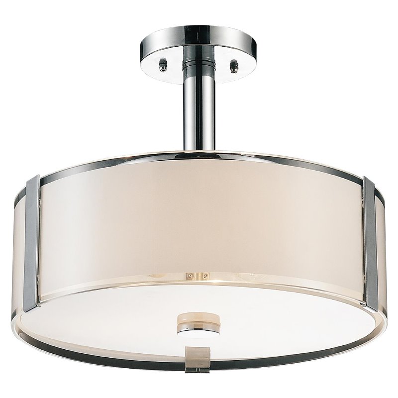 Pemberly Row 4 Light Metal Chandelier with Drum Shade in Chrome