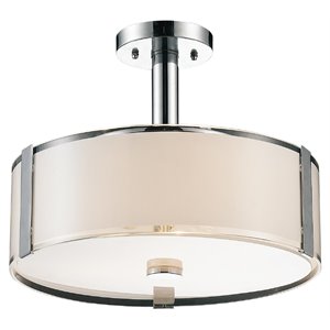 Pemberly Row 4 Light Metal Chandelier with Drum Shade in Chrome