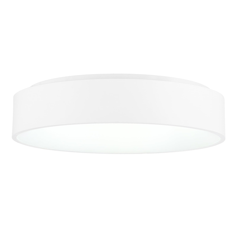 Pemberly Row Drum Shade Metal LED Flush Mount Light in White