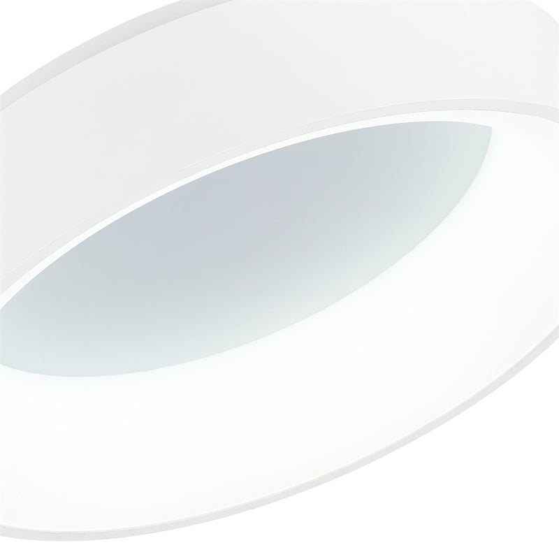 Pemberly Row Drum Shade Metal LED Flush Mount Light in White