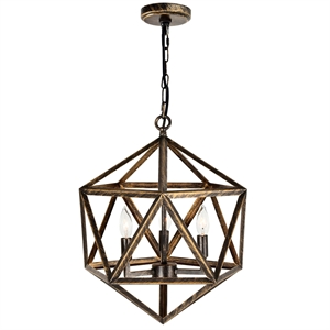 Pemberly Row 3 Light Up Farmhouse Metal Pendant in Antique Forged Copper