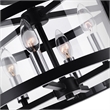 Pemberly Row Modern 4 Light Metal Cage Indoor Flush Mount in Black