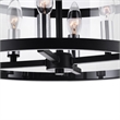 Pemberly Row Modern 4 Light Metal Cage Indoor Flush Mount in Black