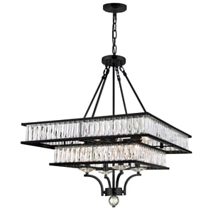 Pemberly Row 30&quotH x 23&quotW x 23&quotD 8 Light Traditional Metal Chandelier in Black
