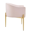 Pemberly Row Tufted Performance Velvet Stainless Steel Accent Chair in Pink