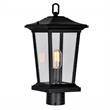 Pemberly Row 1 Light Farmhouse Metal Outdoor Lantern Head in Black