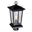 Pemberly Row 1 Light Farmhouse Metal Outdoor Lantern Head in Black