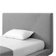 Pemberly Row Gray Linen Full Upholstered Walnut Tapered Legs Bed