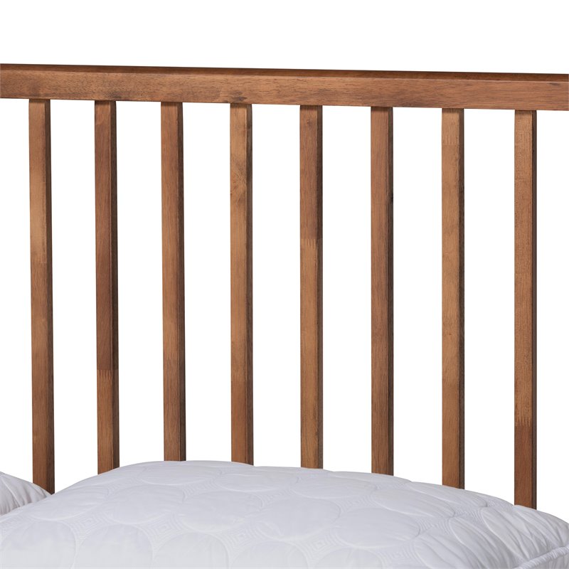 Pemberly Row Walnut Brown Finished Wood Queen Size Platform Bed