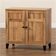 Pemberly Row Oak Brown Finished Wood 2-Door Shoe Storage Cabinet