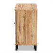 Pemberly Row Oak Brown Finished Wood 2-Door Shoe Storage Cabinet