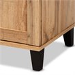 Pemberly Row Oak Brown Finished Wood 2-Door Shoe Storage Cabinet
