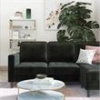 Pemberly Row Reversible Sectional Sofa Couch in Black Velvet