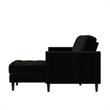 Pemberly Row Reversible Sectional Sofa Couch in Black Velvet