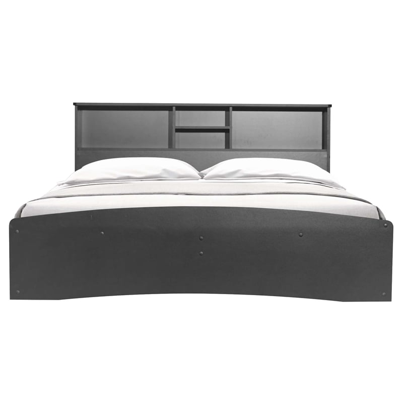 Pemberly Row Modern / Contemporary Wooden Full Captains Bed in Black