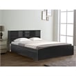 Pemberly Row Modern / Contemporary Wooden Full Captains Bed in Black