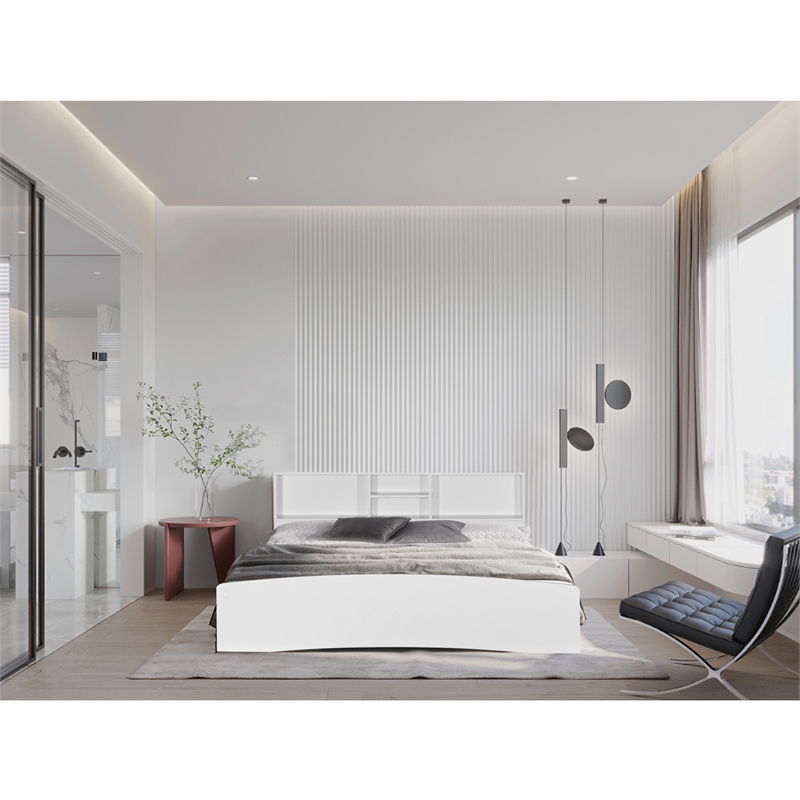 Pemberly Row Modern / Contemporary Wooden Full Captains Bed in White
