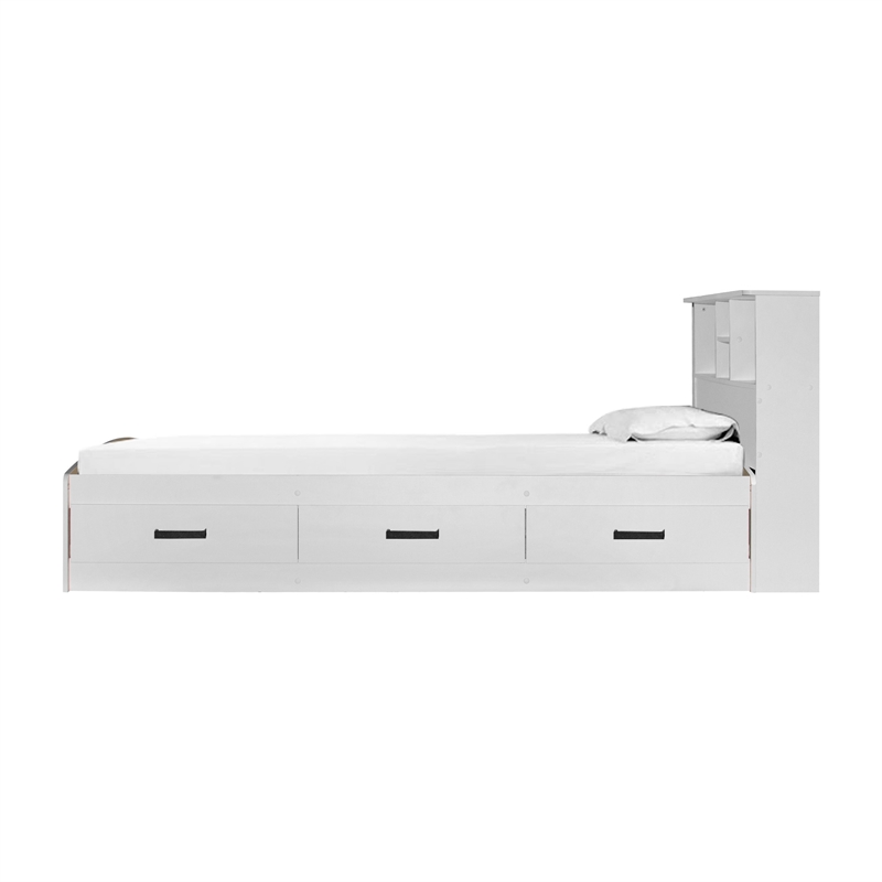 Pemberly Row Modern / Contemporary Wooden Full Captains Bed in White
