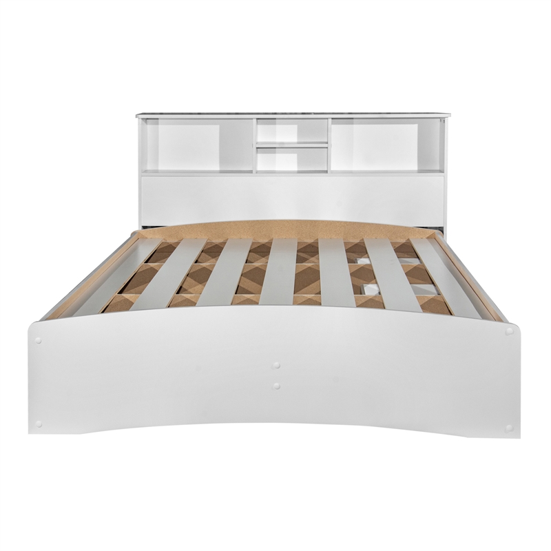 Pemberly Row Modern / Contemporary Wooden Full Captains Bed in White