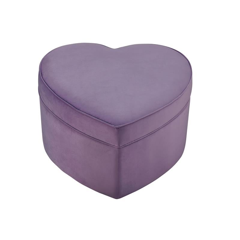 Pemberly Row Ottoman Purple Velvet 33L x 32.3W x 19.6H Upholstered Storage
