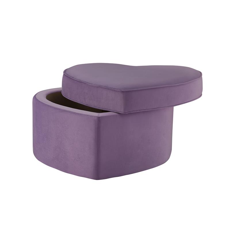 Pemberly Row Ottoman Purple Velvet 33L x 32.3W x 19.6H Upholstered Storage