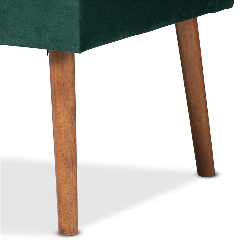 Pemberly Row Green Velvet and Brown Wood 3-Piece Dining Nook Set
