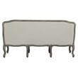 Pemberly Row Upholstery Sofa with 3 Pillows in Cream Linen Fabric and Brown