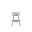 Pemberly Row Wood Backless Swivel Counter Stool Ivory Wire-Brush Finish