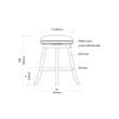 Pemberly Row Wood Backless Swivel Counter Stool Ivory Wire-Brush Finish