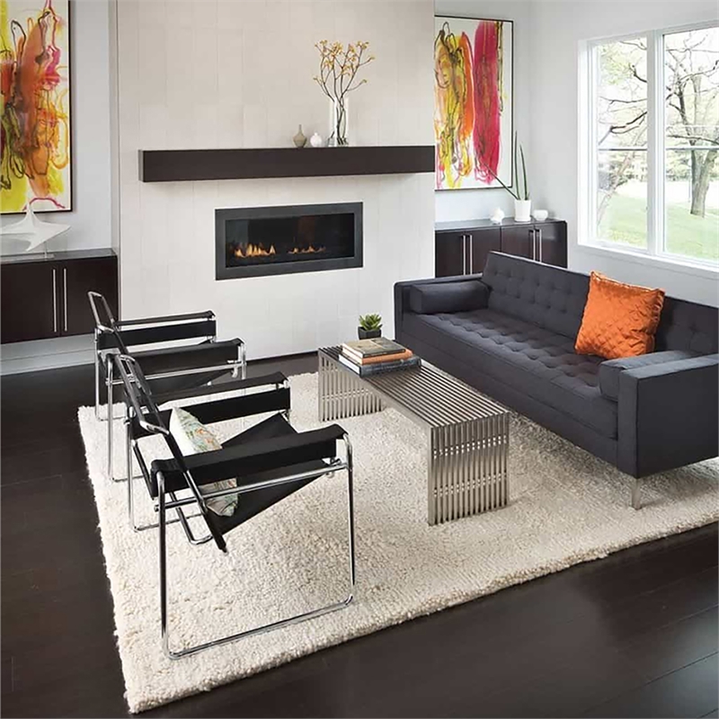 Pemberly Row Black Recycled Leather Club Steel Frame Armchair (Saddle Leather)