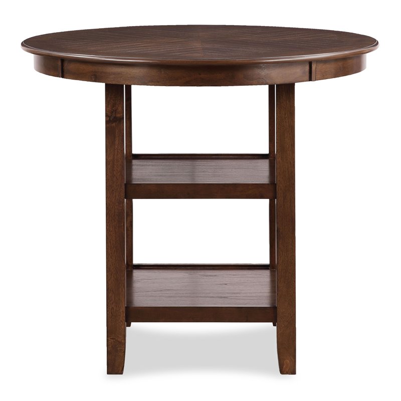 Pemberly Row Contemporary 5-Piece Solid Wood Counter Set in Brown