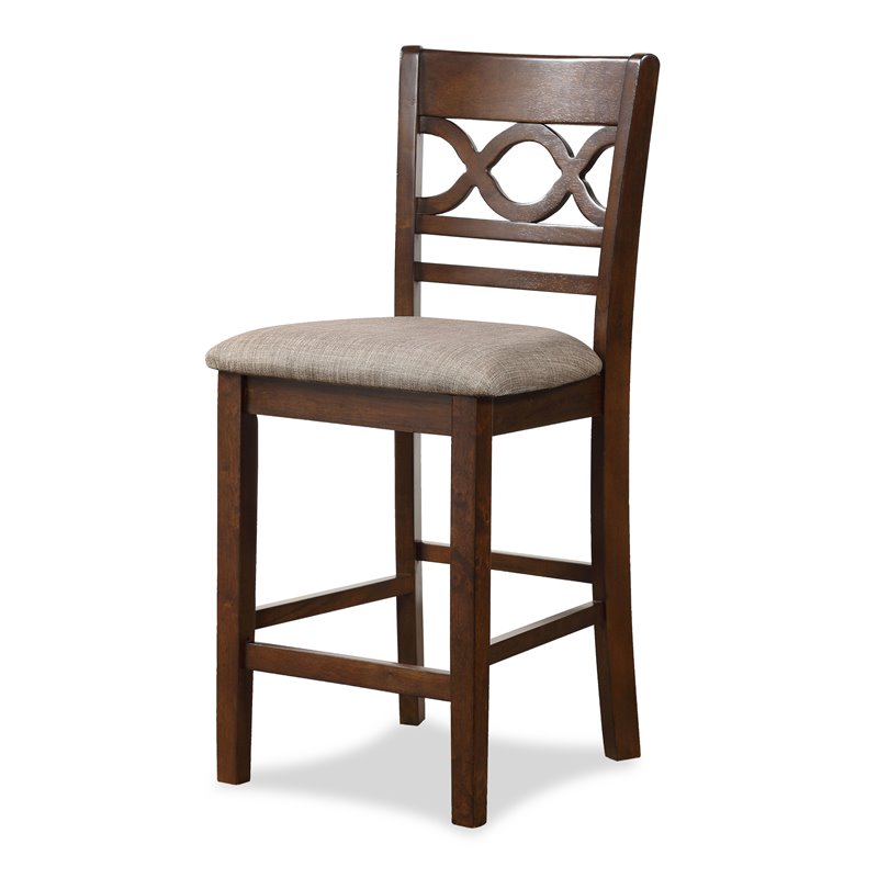 Pemberly Row Contemporary 5-Piece Solid Wood Counter Set in Brown