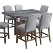 Pemberly Row Contemporary Gray Marble Counter 5-Piece Dining Set