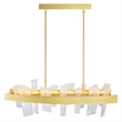 Pemberly Row Modern Glass LED Chandelier in Clear/Satin Gold