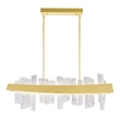 Pemberly Row Modern Glass LED Chandelier in Clear/Satin Gold
