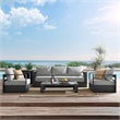 Pemberly Row 4-Piece Fabric/Powder-Coated Aluminum Outdoor Set in Gray