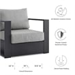 Pemberly Row 4-Piece Fabric/Powder-Coated Aluminum Outdoor Set in Gray