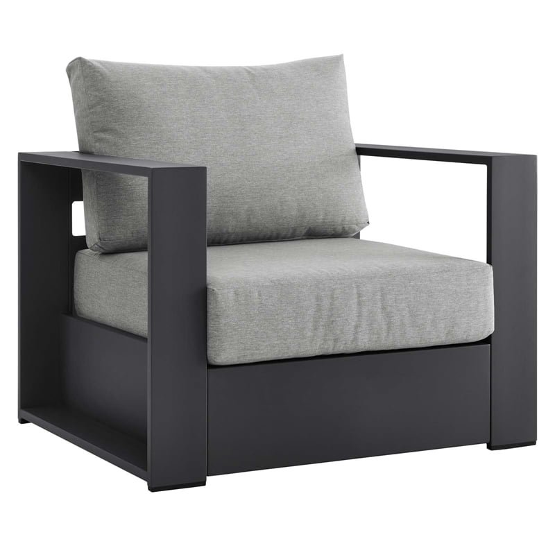 Pemberly Row 4-Piece Fabric/Powder-Coated Aluminum Outdoor Set in Gray