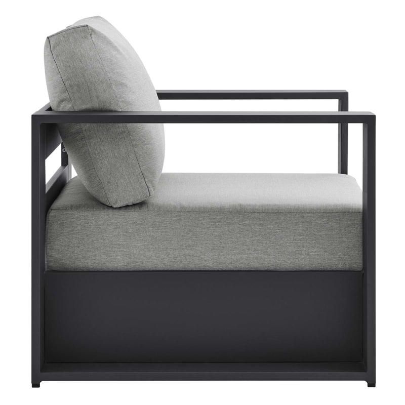 Pemberly Row 4-Piece Fabric/Powder-Coated Aluminum Outdoor Set in Gray