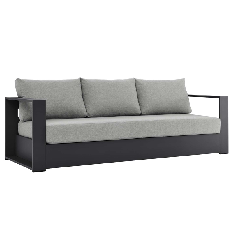 Pemberly Row 4-Piece Fabric/Powder-Coated Aluminum Outdoor Set in Gray