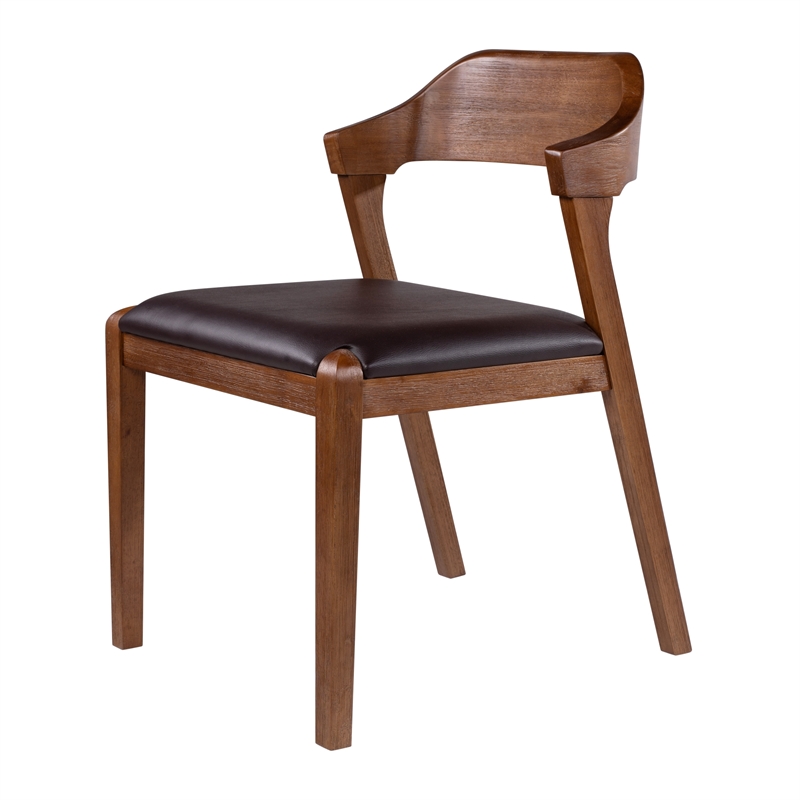 Pemberly Row Dining Side Chairs - Set of 2 in Chestnut Wire-Brush