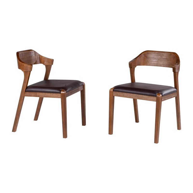 Pemberly Row Dining Side Chairs - Set of 2 in Chestnut Wire-Brush