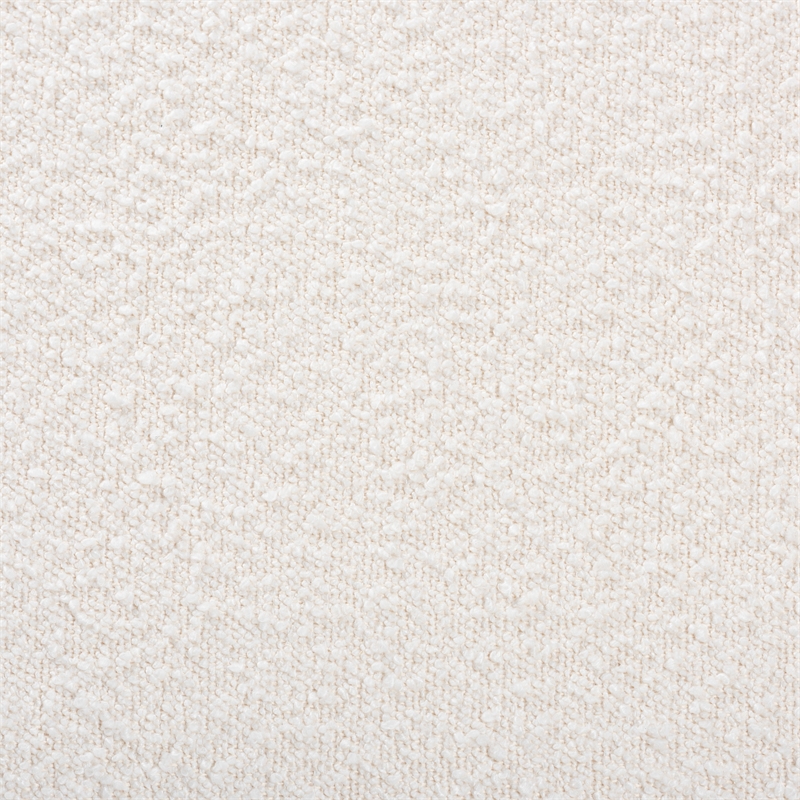 Pemberly Row Cream Boucle Fabric and Walnut Brown Finished Wood Bench