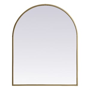 Pemberly Row 24x30&quot Arch Modern MDF Wood/Iron Mirror in Brass