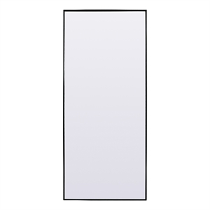 Pemberly Row 30x72&quot Rectangle Wood/Iron Full Length Mirror in Black