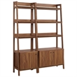 Pemberly Row Particleboard and MDF Bookshelves in Walnut (Set of 2)