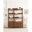 Pemberly Row Particleboard and MDF Bookshelves in Walnut (Set of 2)
