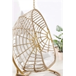 Pemberly Row Rattan Outdoor Patio Swing Chair in Natural/White