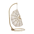 Pemberly Row Rattan Outdoor Patio Swing Chair in Natural/White