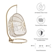 Pemberly Row Rattan Outdoor Patio Swing Chair in Natural/White